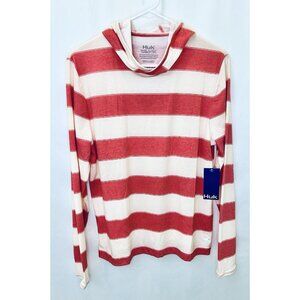 NWT HUK Women’s Medium Striped Hoodie T-shirt New With Tags Performance Wear